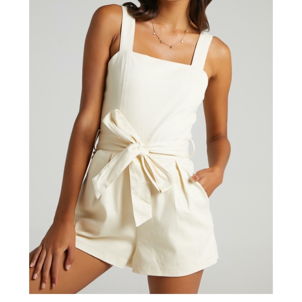NWT Cream Showpo Belted Romper